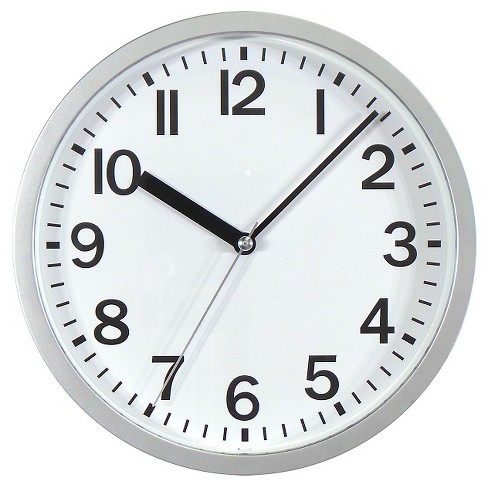 silver wall clock modern