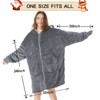 Inhand Oversized Wearable Blanket Hoodie, Long Hooded Blanket for Girls, Cozy Flannel Sweatshirt Blanket with Giant Pocket and Zipper - 4 of 4