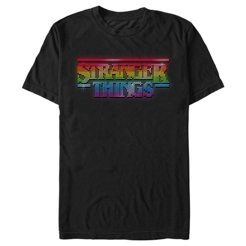 Men's Stranger Things Sparkling Rainbow Logo T-shirt : Target