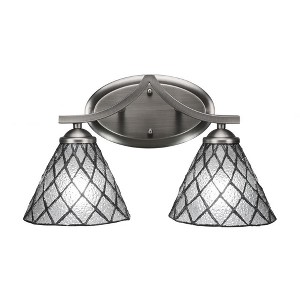 Toltec Lighting Zilo 2 - Light Vanity in  Graphite with 7" Diamond Ice Art Glass Shade - 1 of 1