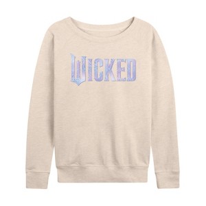 Women's - Wicked - Sparkle Logo Lightweight French Terry Wide Neck Long Sleeve Graphic Shirt - 1 of 4
