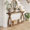 Lantine 63-Inch Narrow Solid Wood Console Table, 2-Tier Farmhouse Entryway Table Behind Sofa for Entrance, Foyer, Living Room - 2 of 4