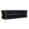 87.4'' Velvet Tufted Sofa with High-Density Foam, Gold Metal Legs and Diamond-Seam Armrest - 3 of 4