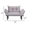 TiramisuBest Metal Legs Futon Loveseat, Black Chenille Upholstery, Compact 2-Seater Sofa, Durable Metal Frame, Easy Assembly - 4 of 4