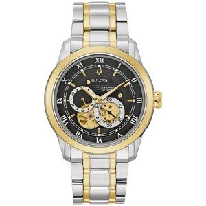 Bulova Men's Classic Sutton 4-Hand Automatic Two Tone Stainless Steel Watch, Heartbeat Skeleton, 42mm Dial - 1 of 4