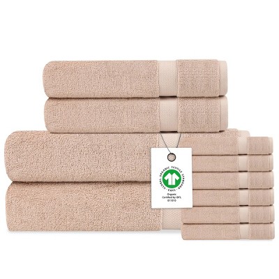 Delara Organic Cotton Luxuriously Plush Bath Towel Set, GOTS & Oeko-TEX Certified, Soft, Quick Dry & Ultra-Absorbent