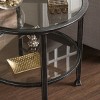 Jaymes Metal/Glass Round End Table - Black - SEI - 3 of 4