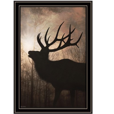 HomeRoots Elk Sunrise Black Framed Print Wall Art