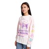 Hello Kitty & Friends Snack Shop Character Faces Women’s Pink Cloud Wash Crew Neck Long Sleeve Fleece Sweatshirt - 3 of 4