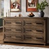 6 Drawer Dresser, Farmhouse Chest of Drawers, Wooden Dresser for Bedroom with Metal Handle, Storage Organizer for Living Room, Entryway - 2 of 4