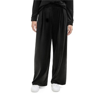 Calvin Klein Womens Pleated Front Velour Relaxed Lounge Casual Pants - 1 of 1