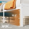 Queen Bed Frame with Storage Headboard and LED Lights Metal Bedframe with Charging Station and USB Port Platform Bed with Heavy Duty Slats White - 4 of 4