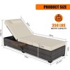 2PCS Outdoor PE Wicker Patio Chaise Pool Lounge Chairs with Adjustable Backrest - 2 of 4