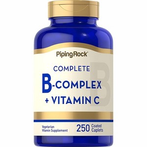 Piping Rock B-Complex Plus Vitamin C | 250 Coated Caplets - 1 of 2