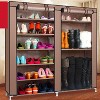 Double Row Shoe Rack Organizer with 9 or 12 Compartments Non Woven Fabric Shoe Storage Cabinet Space Saving Shoe Shelf - 2 of 4