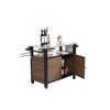 DOMETOUR Outdoor Kitchen Wicker Island Cart with Storage, Wheels, Stainless Steel Top, Side Handle, Patio Kitchen/Bar Cart, Brown - 2 of 4