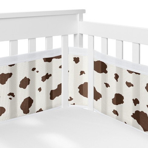 Sweet Jojo Designs Gender Neutral Unisex BreathableBaby Breathable Mesh Crib Liner Wild West Cowboy Off White Brown