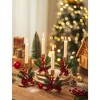 MOEPISY Set of 2 Gold Candlestick Holder for Taper with Red Berry Decoration for Table Centerpiece Festive - 2 of 4