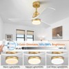 Wanze of Ocean 42 in. Smart Gold Solid Wood White Blades 2-Size Downrod Mount Standard Ceiling Fan with 3-Color Dimmable LED Light - 4 of 4