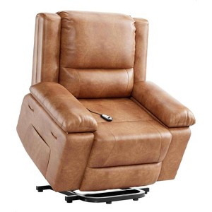 Electric Lift Recliner with Massage & Heat - Heavy Duty Adjustable PU Leather Chair for Elderly & Mobility Impaired - 1 of 4