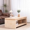 Lyngins Modern Coffee Table for Living Room – Floating Top Design, Wood Coffee Table with Rectangular Tabletop, Center Table & Sofa Table - 2 of 4