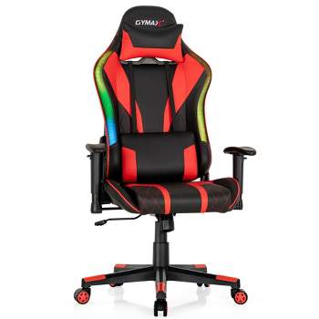 Costway Gaming Chair Adjustable Swivel Computer Chair w/ Dynamic LED Lights