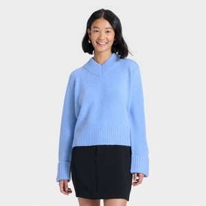 Women's Cozy Knit Boxy Pullover Sweater - A New Day™ - 1 of 3