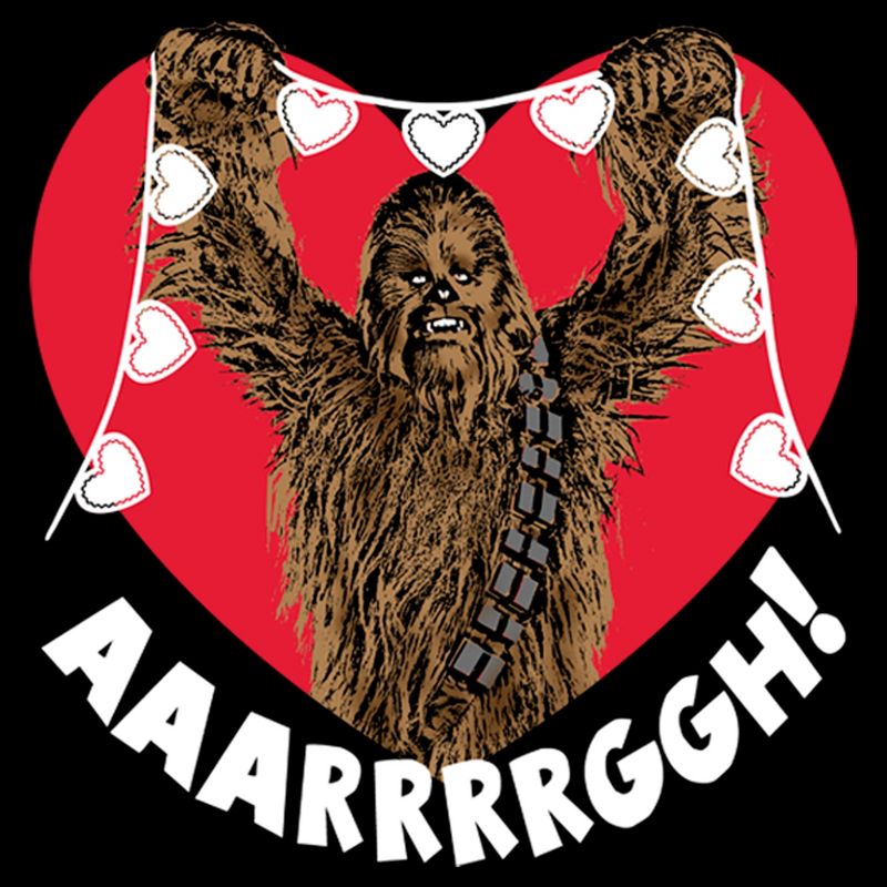 Men's Star Wars Chewie Valentine Heart T-Shirt, 2 of 6