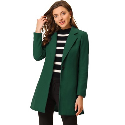 INSPIRE CHIC Women's Regular Fit Notched Lapel Long Sleeve Buttoned Classic Coat