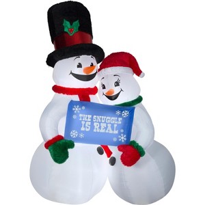 Gemmy Christmas Airblown Inflatable Mixed Media Snow Couple Giant, 10 ft Tall, Multicolored - 1 of 2