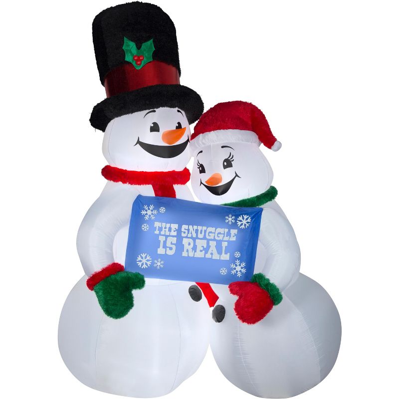 Gemmy Christmas Airblown Inflatable Mixed Media Snow Couple Giant, 10 ft Tall, Multicolored, 1 of 3