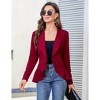 Womens Casual Long Sleeve Peplum Hem Open Front Blazer Cardigan Jacket - 4 of 4