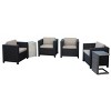 Christopher Knight Home Puerta Outdoor Wicker 4 Seater Club Chair Set with 2 C-Shaped Tables - 2 of 4