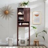 Over The Toilet Storage Cabinet with Sliding Door, Modern Bathroom Storage Organizer Toilet Rack with Adjustable Shelf - 2 of 4