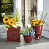 Southern Patio Colony 16" Square Resin Outdoor Planter Urn, Oxblood Red (2 Pack) - 4 of 4