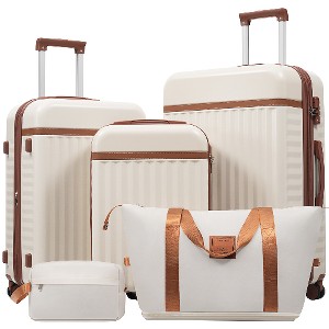 Lyngins 3-Piece Front Opening Luggage Set – 20" Carry on Luggage & 24" Expandable Suitcase with Matching Duffel Bag, USB Port, 360° Spinner Wheels - 1 of 4