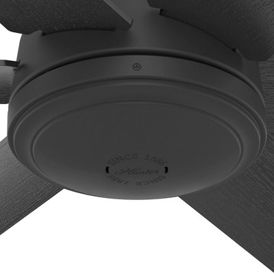 Hunter 52" Jetty Ceiling Fan Matte Black - WeatherMax Collection, 6 Blades, Wall Control, Wet Rated, Engineered for Elements