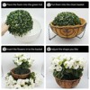 2 Set Artificial Outdoor Geraniums Flowers with Brown Basket, 12 Pcs Geraniums Flowers for Christmas, Front Porch, Garden, Patio, Home Decor, Pink - 3 of 4