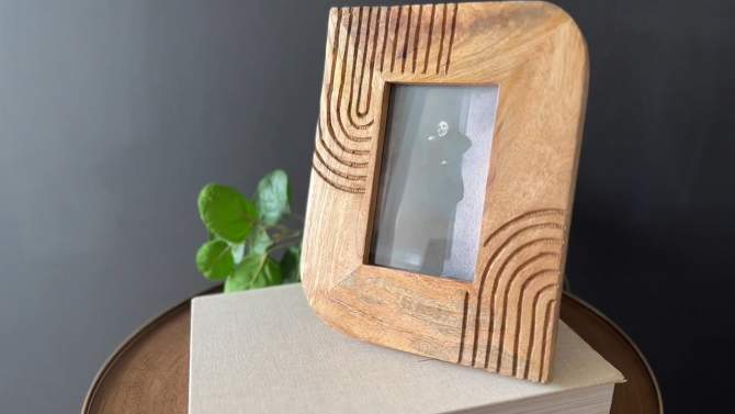 4x6 Inch Carved Arch Picture Frame Natural Mango Wood, MDF & Glass by Foreside Home & Garden, 2 of 8, play video