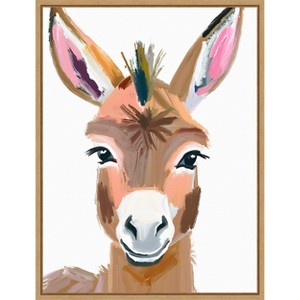 Amanti Art Esel Donkey by Ohkimiko  Framed Canvas Wall Art - 1 of 4