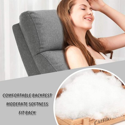 Grey Fabric Modern Recliner Chair with Padded Seat