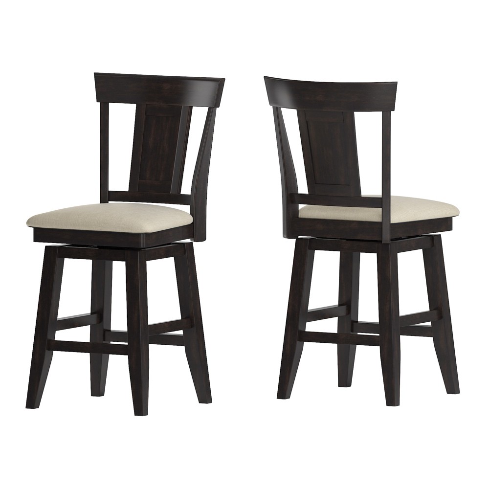 Photos - Chair 24" South Hill Panel Back Swivel Counter Height Barstool Black - Inspire Q