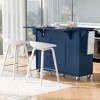 Rolling Kitchen Island, with Spice Rack, Towel Rack, Open Side Racks, Power Outlet and Storage Drawers, Multiple Design Styles and Color Combinations - 4 of 4