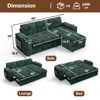Vipbear Sleeper Sofa Bed,Convertible Sectional Sofa Couches for Living Room,Pull Out Couch Bed with Reversible Storage Chaise| Large Arm Storage - 2 of 4