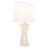LumiSource Curvo 27" Contemporary Table Lamp Cream Ceramic, Gold Metal, and White Linen - 2 of 4