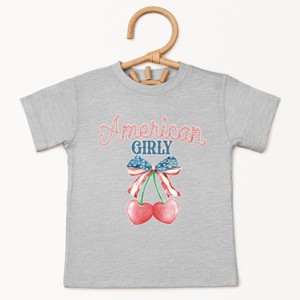 The Juniper Shop American Girly Cherries Coquette Toddler Short Sleeve Tee - 1 of 4