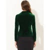 INSPIRE CHIC Women's Notched Lapel Long Sleeve Office Button Velvet Suit Blazer - 4 of 4