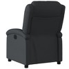 vidaXL Black Real Leather Manual Recliner Chair - Wingback Armchair with Side Pocket, Adjustable Footrest/Backrest for Home Theater/Lounge - 3 of 4