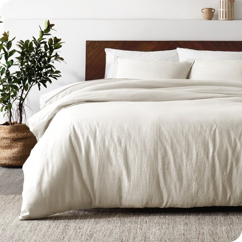 Soft & Airy Linen Duvet Cover Size King/Cali King in White by Brooklinen