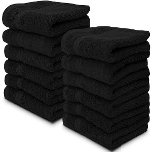 White Classic Luxury 100% Cotton Washcloths Set of 12 - 13x13" - 1 of 4